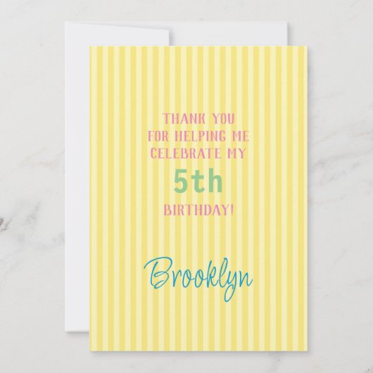 Dank u verjaardagstaart bedankkaart (Achterkant)