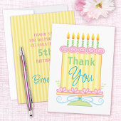 Dank u verjaardagstaart bedankkaart