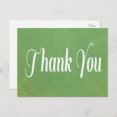 Dank u verontruste groene bruiloft Briefkaart (Voorkant / Achterkant)