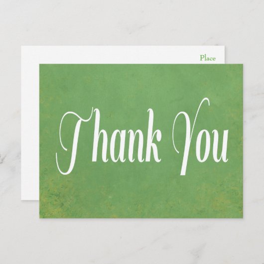 Dank u verontruste groene bruiloft Briefkaart (Voorkant / Achterkant)
