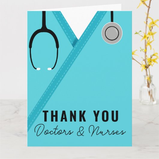 Dank U Verpleegkundige en Doctor Kaart (Gele Bloem)