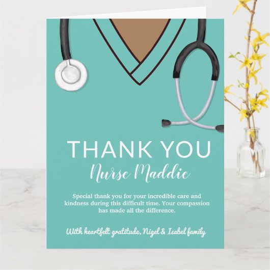 Dank U Verpleegkundige en Doctor Kaart (Gele Bloem)