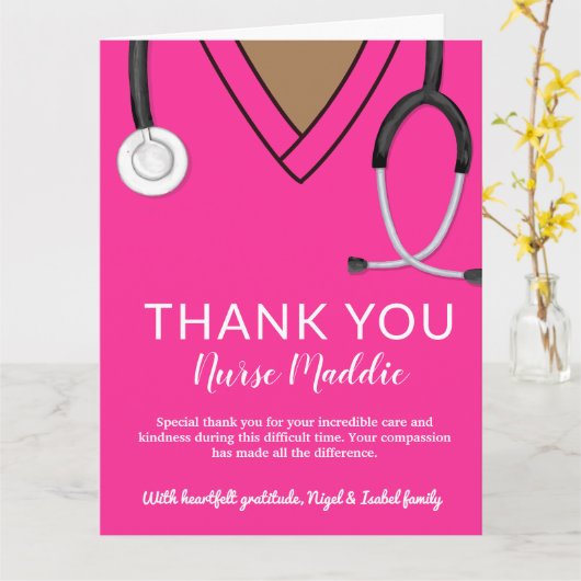 Dank U Verpleegkundige en Doctor Kaart (Gele Bloem)