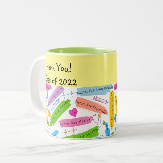 Dank u verpleegkundige instructeur tweekleurige koffiemok (Voorkant links)