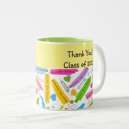 Dank u verpleegkundige instructeur tweekleurige koffiemok (Voorkant rechts)