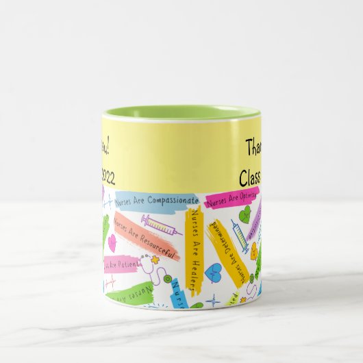 Dank u verpleegkundige instructeur tweekleurige koffiemok (Center)