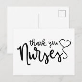 Dank U Verpleegkundigen | Fantasie Schrift Briefkaart (Voorkant / Achterkant)