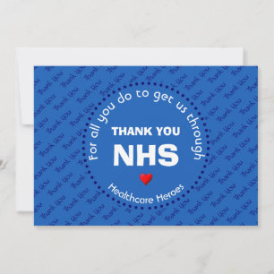 Dank u Verpleegkundigen NHS Gezondheidszorg Helden Bedankkaart