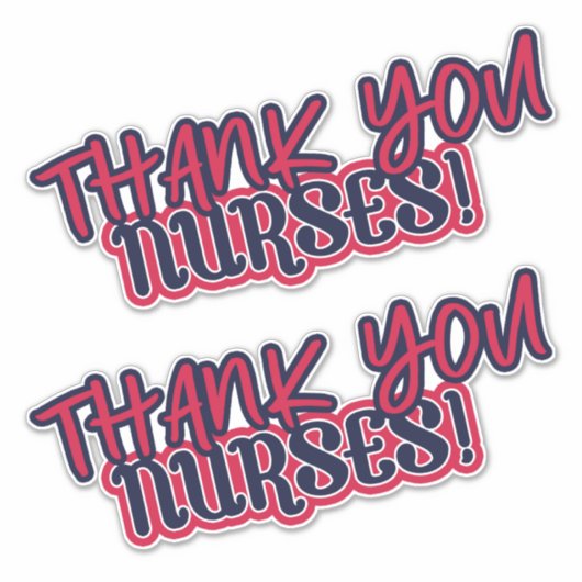 Dank u verpleegkundigen! Rood Wit Blauw Groot Sticker (Voorkant)