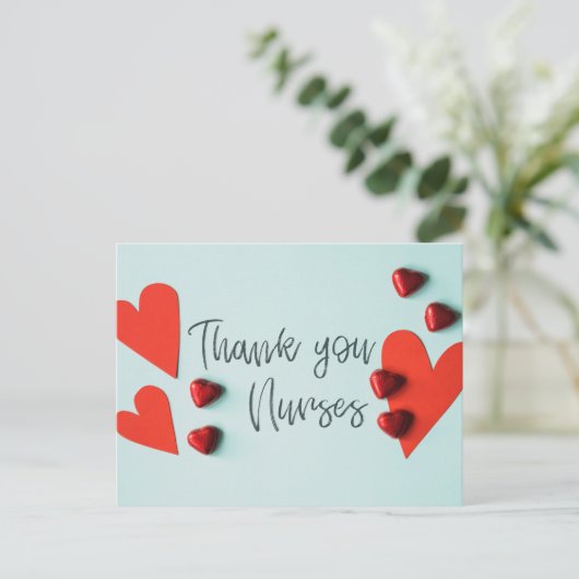 dank u verpleegster briefkaart (Staand voorkant)