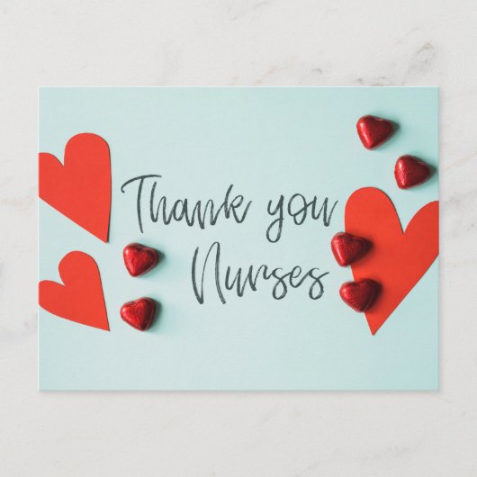 dank u verpleegster briefkaart (Voorkant)
