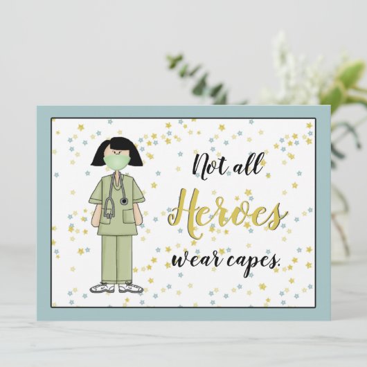 Dank u Verpleegster Flat Kaart (Staand voorkant)