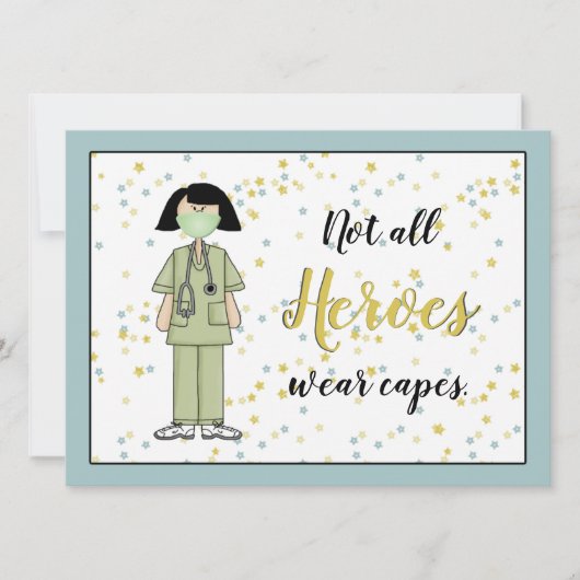 Dank u Verpleegster Flat Kaart (Voorkant)