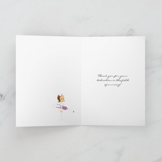 Dank u Verpleegster met Spuit Kaart (Binnen)