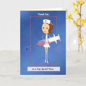 Dank u Verpleegster met Spuit Kaart (Gele Bloem)