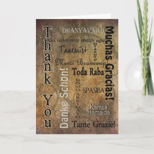 DANK U - VERSCHILLENDE TALEN BEDANKKAART (Voorkant)