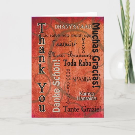 DANK U - VERSCHILLENDE TALEN - SINAASAPPEL BEDANKKAART (Voorkant)