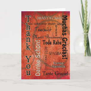 DANK U - VERSCHILLENDE TALEN - SINAASAPPEL BEDANKKAART
