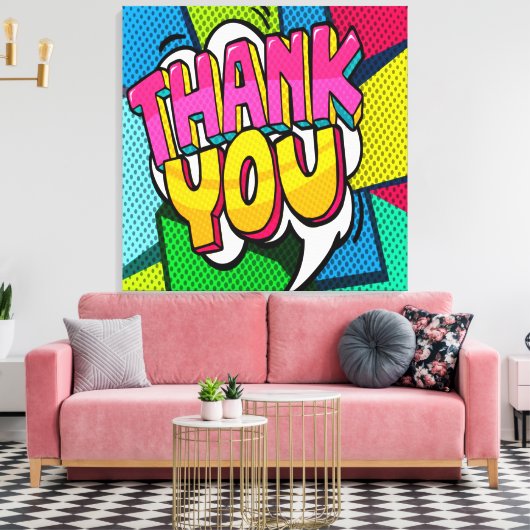 DANK U VERSTERKTE Canvasafdruk Canvas Afdruk (Insitu (Woonkamer))