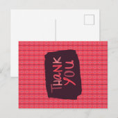 Dank u Verticaal Sterkte Ornamenten Roze patroon Briefkaart (Voorkant / Achterkant)