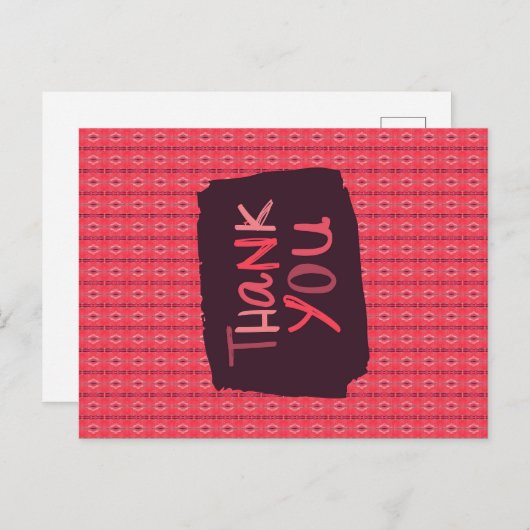 Dank u Verticaal Sterkte Ornamenten Roze patroon Briefkaart (Voorkant / Achterkant)