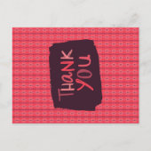 Dank u Verticaal Sterkte Ornamenten Roze patroon Briefkaart (Voorkant)