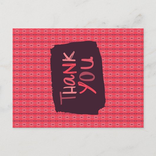 Dank u Verticaal Sterkte Ornamenten Roze patroon Briefkaart (Voorkant)