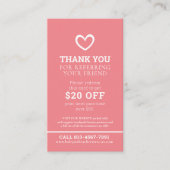 Dank u verwijzing foto promo koraal herhalen visitekaartje (Voorkant)