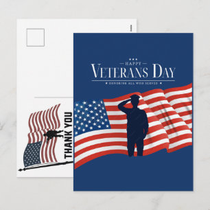 Dank U Veteranen Amerikaanse Vlag Herdenkingsdag Feestdagenkaart