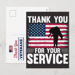 Dank U Veteranen Amerikaanse Vlag Herdenkingsdag Feestdagenkaart