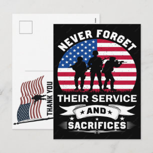 Dank U Veteranen Amerikaanse Vlag Herdenkingsdag Feestdagenkaart