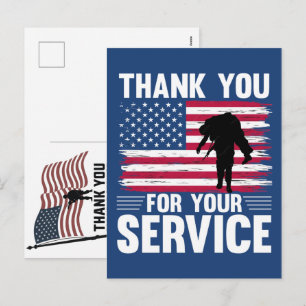 Dank U Veteranen Amerikaanse Vlag Memorial Day Feestdagenkaart