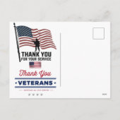 Dank U Veteranen Amerikaanse Vlag Memorial Day Feestdagenkaart (Achterkant)