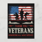 Dank U Veteranen Amerikaanse Vlag Memorial Day Feestdagenkaart (Voorkant)