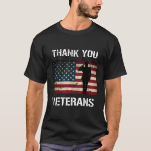Dank u veteranen Amerikaanse vlag T-shirt