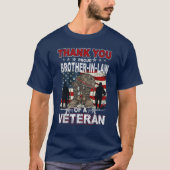 Dank u veteranen Amerikaanse vlag trotse zwager T-shirt (Voorkant)