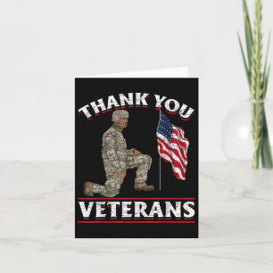 Dank U Veteranen Amerikaanse Vs Vlag Soldaat Herin Kaart