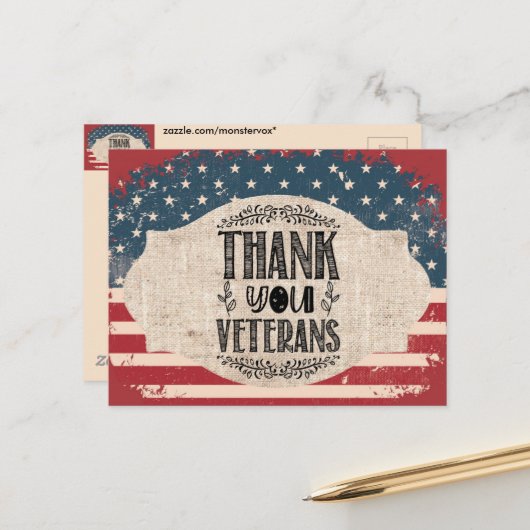 Dank U Veteranen Ansichtkaart Briefkaart (Voorkant / Achterkant in situ)