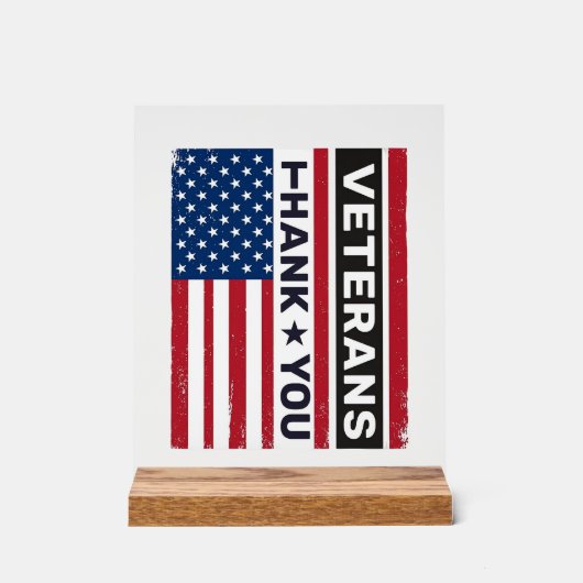 Dank U Veteranen Bedrukte Vlag Vector Design_1 Acryl Bord (Voorkant)