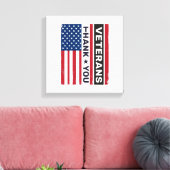 Dank U Veteranen Bedrukte Vlag Vector Design_1 Canvas Afdruk (Insitu (Woonkamer))