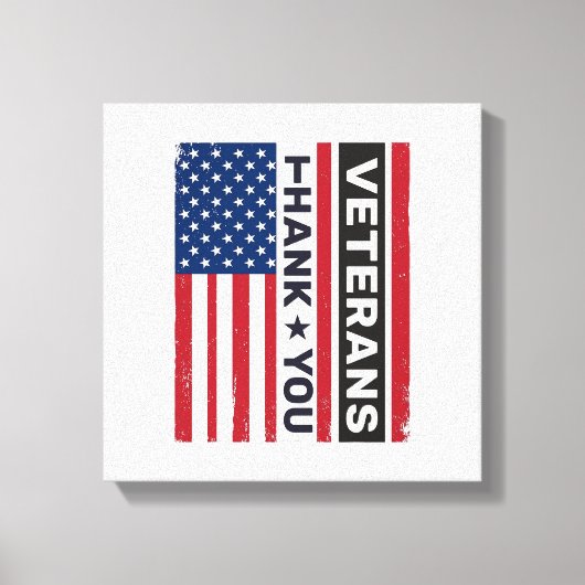 Dank U Veteranen Bedrukte Vlag Vector Design_1 Canvas Afdruk (Voorkant)