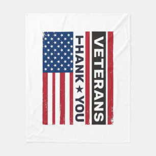 Dank U Veteranen Bedrukte Vlag Vector Design_1 Fleece Deken