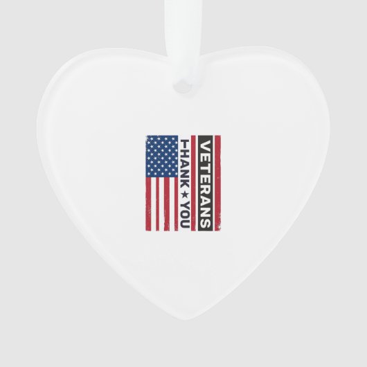 Dank U Veteranen Bedrukte Vlag Vector Design_1 Ornament (voorkant)