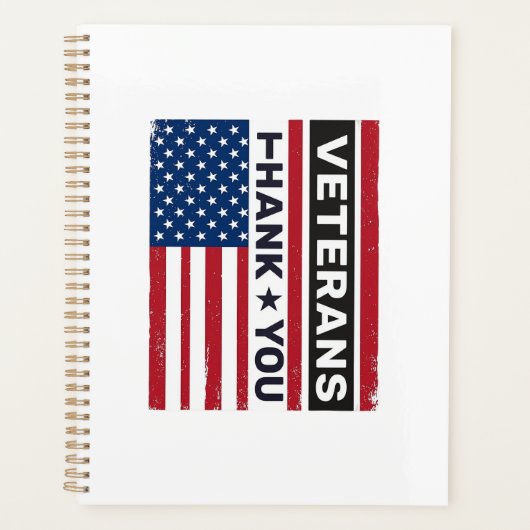 Dank U Veteranen Bedrukte Vlag Vector Design_1 Planner (Voorkant)