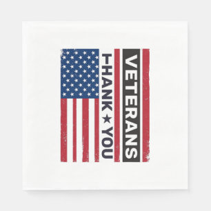 Dank U Veteranen Bedrukte Vlag Vector Design_1 Servet