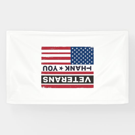 Dank U Veteranen Bedrukte Vlag Vector Design_1 Spandoek (Horizontaal)