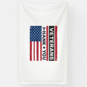 Dank U Veteranen Bedrukte Vlag Vector Design_1 Spandoek (Verticaal)