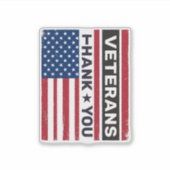 Dank U Veteranen Bedrukte Vlag Vector Design_1 Sticker (Voorkant)