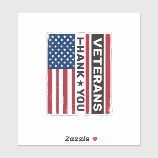 Dank U Veteranen Bedrukte Vlag Vector Design_1 Sticker (Vel)