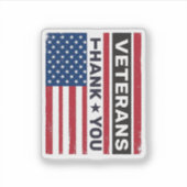 Dank U Veteranen Bedrukte Vlag Vector Design_1 Sticker (Voorkant)